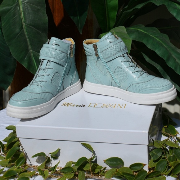 MARIO ROSSINI Teal Hightop Shoes - Picture 1 of 4